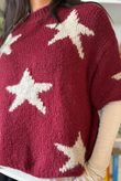 Big Softie Star Short Sleeve Knit Burgundy